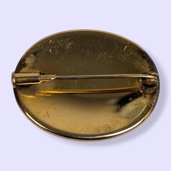 Antique Damascene Oval Brooch - Picture 4 of 8